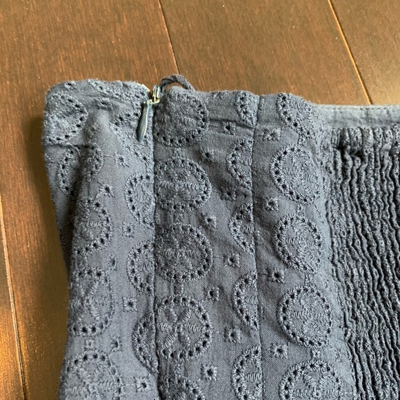 Zara Navy eyelet dress summer dress halter with pockets size small - Picture 3 of 7